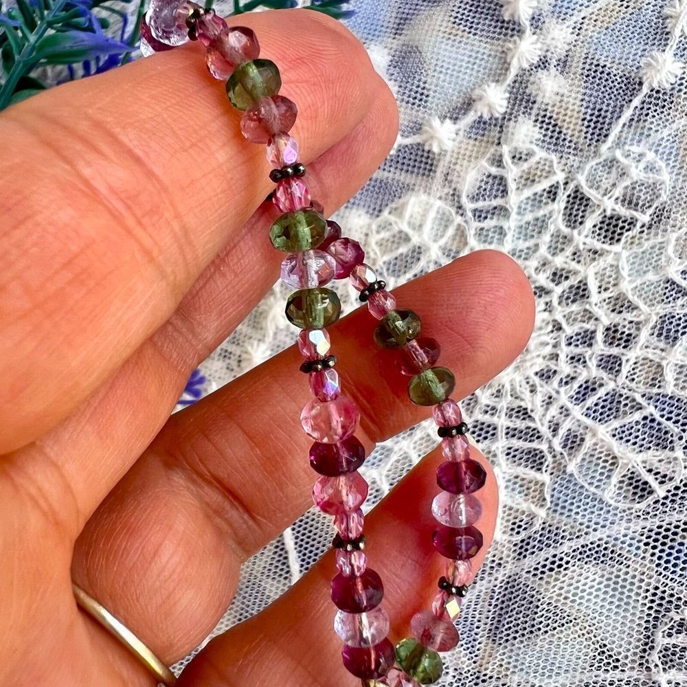 Dainty Vintage Gemstone Bracelet 925 - Picture 9 of 11